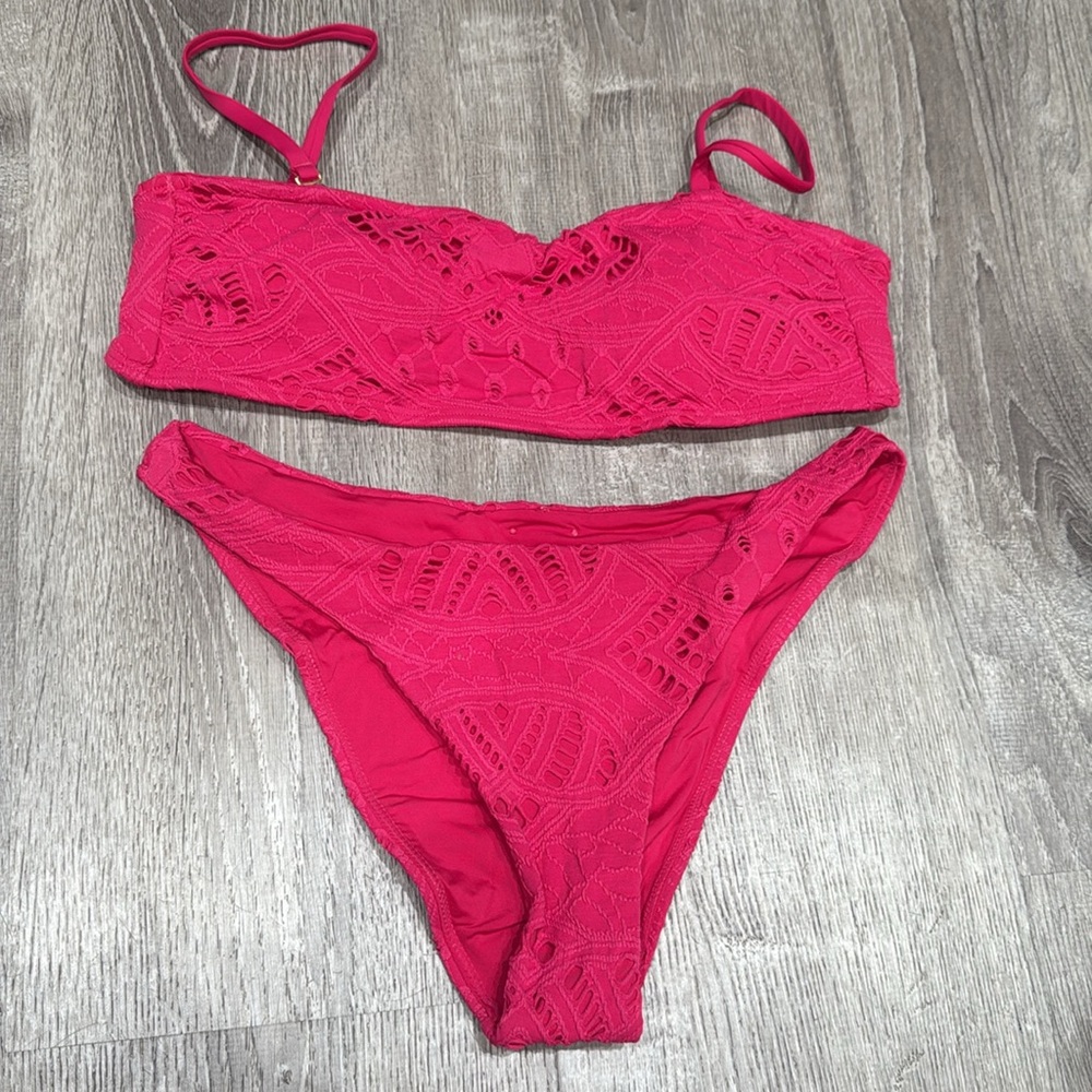 New Pink Lace Women's Swimwear Set/ size Small